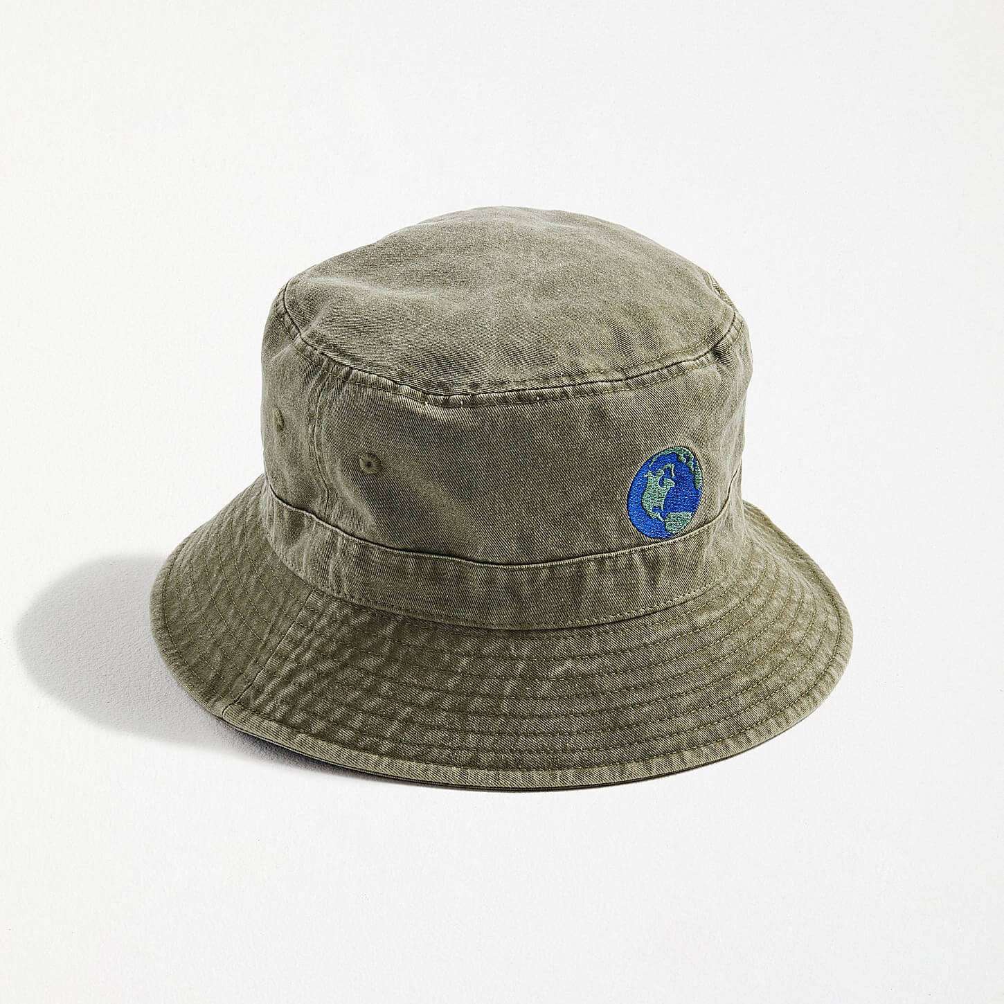 Stone washed effect earth Icon Bucket Hat