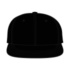 6 Panel Flat Brim Fitted Hat Templates XY