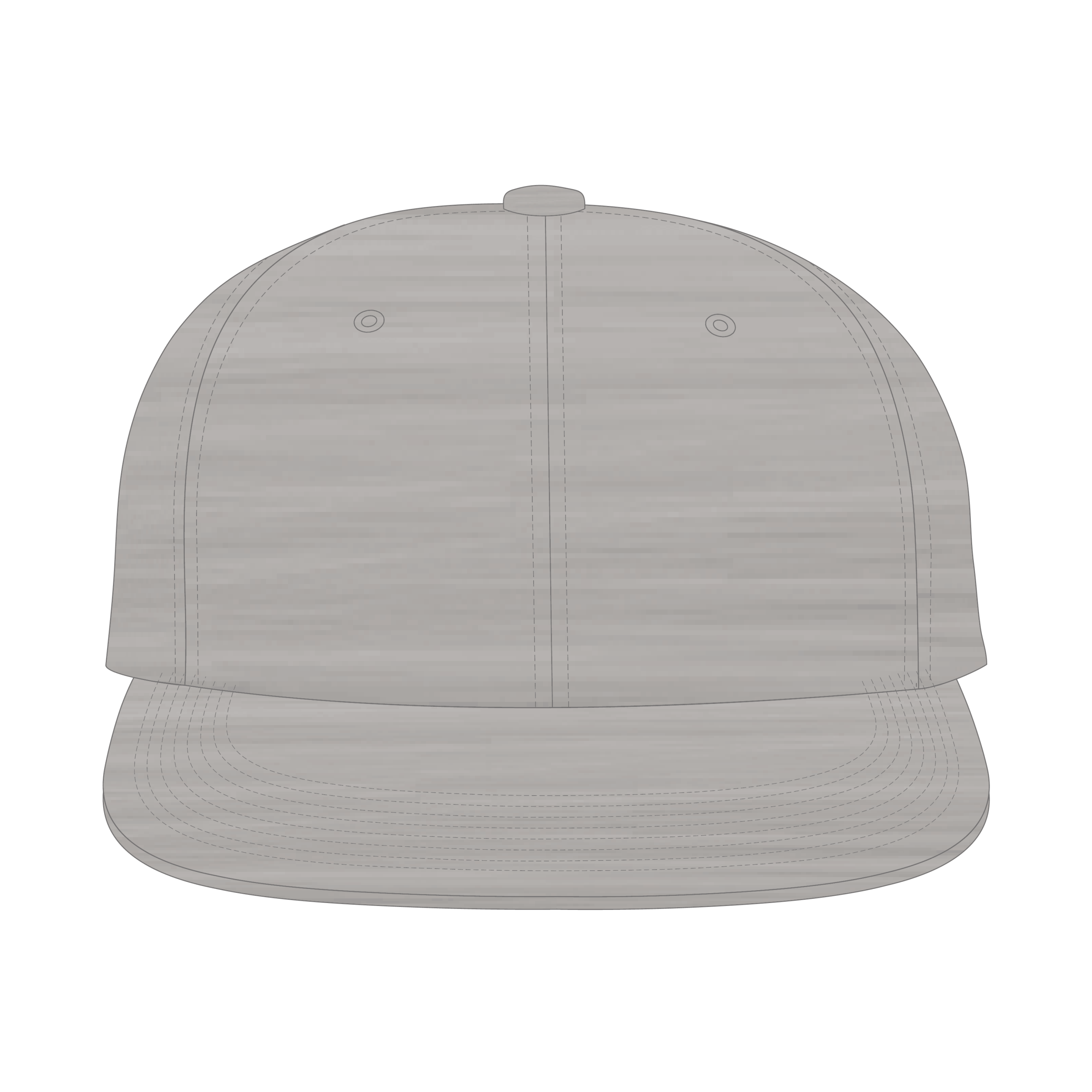 6 Panel Flat Brim Fitted Hat Templates