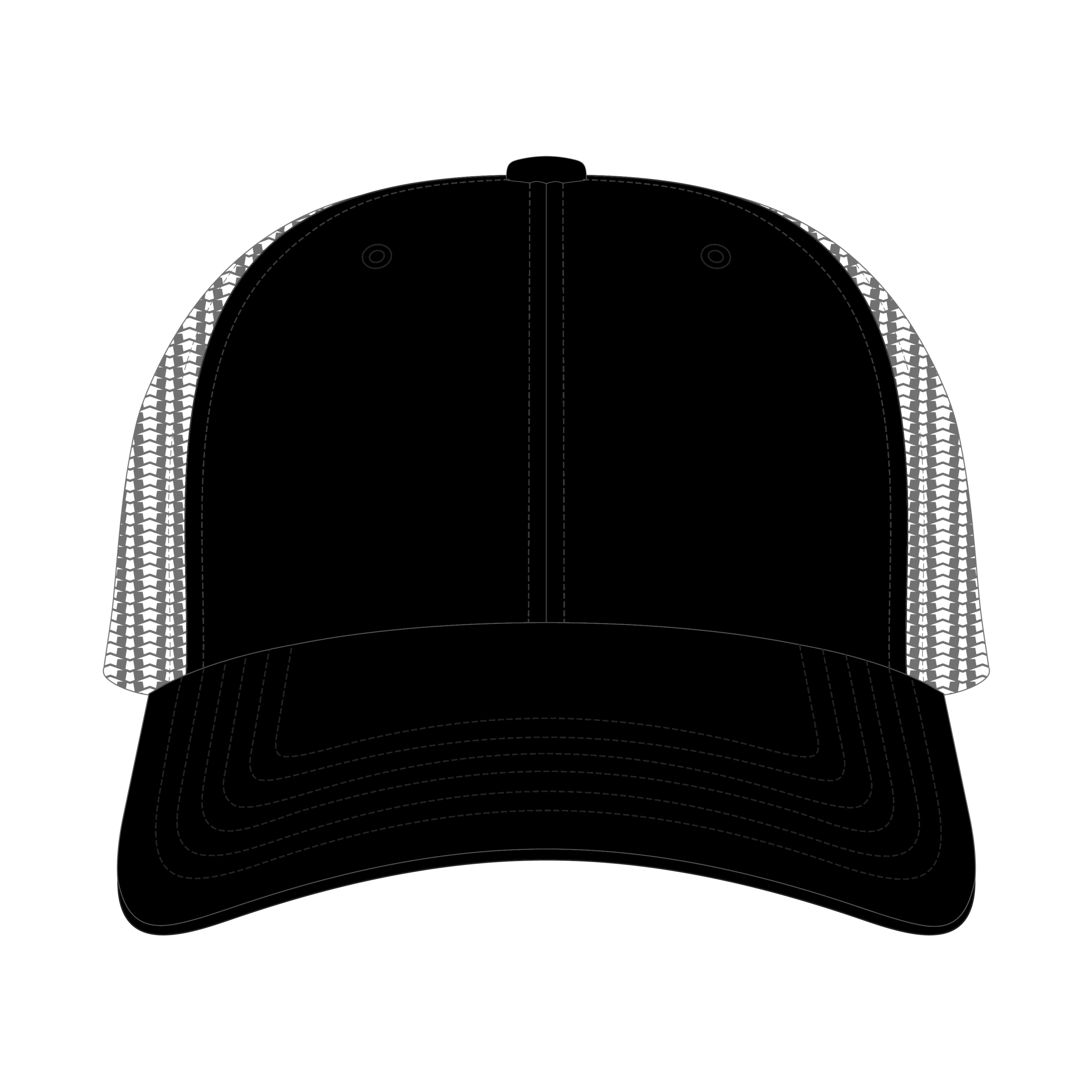 6 PANEL PRECURVE MESH TRUCKER HAT SNAPBACK