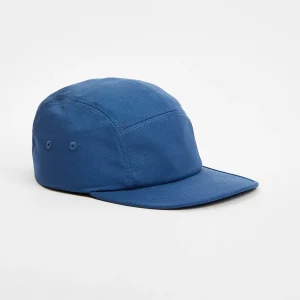 Front view of 5 Panel Cap in Air Force Blue – premium blank cotton camp hat by Boldhatmaker