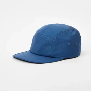 Front view of 5 Panel Cap in Air Force Blue – premium blank cotton camp hat by Boldhatmaker