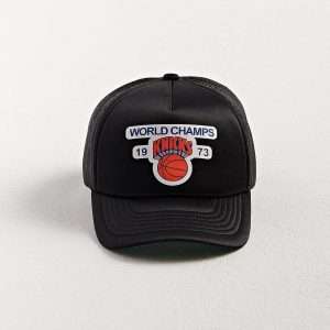 5 panel new york knicks trucker hat foam front mesh panel