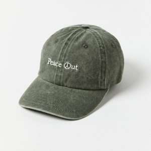 Phrase embroidered baseball hat with flat embroidered text on front panel