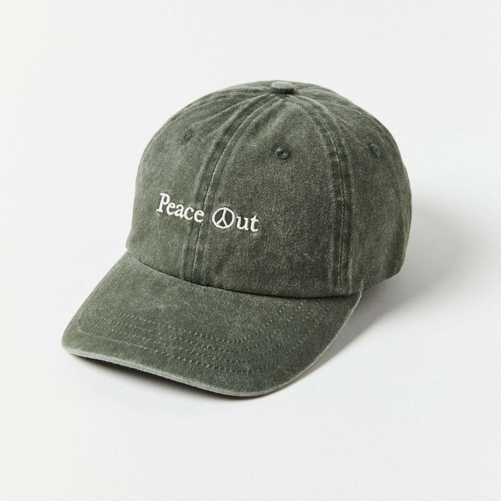 Phrase embroidered baseball hat with flat embroidered text on front panel