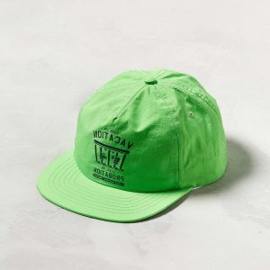 Front view of quick-dry 5 panel nylon cap with front screen print by Boldhatmaker.